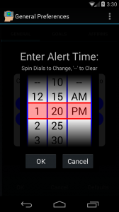 Notification Timer Seelction Screen